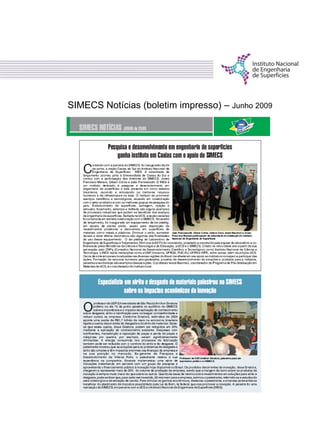 SIMECS Notícias (boletim impresso) – Junho 2009
 