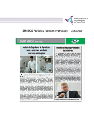 SIMECS Notícias (boletim impresso) – Julho 2009
 