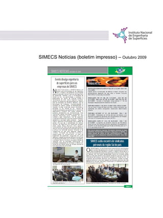 SIMECS Notícias (boletim impresso) – Outubro 2009
 