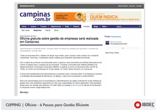 CLIPPING | Oficina - 6 Passos para Gestão Eficiente
 