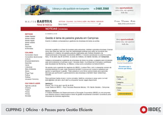 CLIPPING | Oficina - 6 Passos para Gestão Eficiente
 
