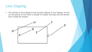 Clipping ( Cohen-Sutherland Algorithm ) | PPTX