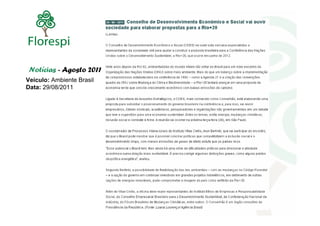 Notícias - Agosto 2011
Veículo: Ambiente Brasil
Data: 29/08/2011
 