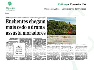 Notícias  – Novembro 2011 Data: 17/11/2011  -  Veículo: Jornal de Piracicaba Título: 