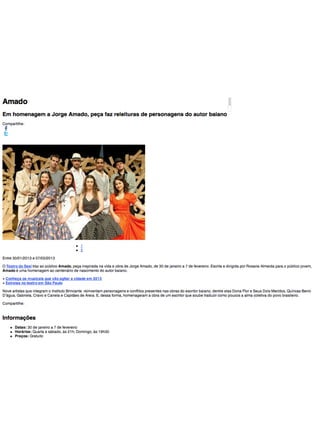 Clipping espetáculo Amado