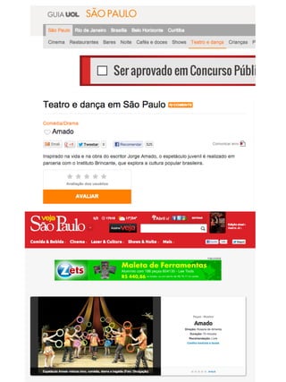 Clipping espetáculo Amado