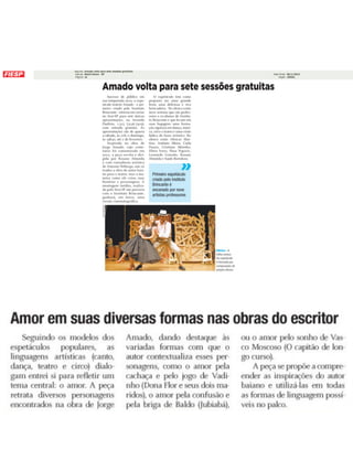 Clipping espetáculo Amado