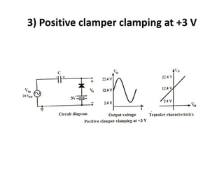 3) Positive clamper clamping at +3 V
 