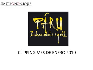 CLIPPING MES DE ENERO 2010 