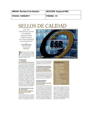 MEDIO: Revista G de Gestión   SECCIÓN: Especial RSE

FECHA: 19/08/2011             PÁGINA: 51
 