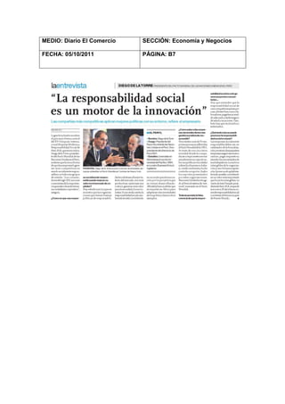 MEDIO: Diario El Comercio   SECCIÓN: Economía y Negocios

FECHA: 05/10/2011           PÁGINA: B7
 