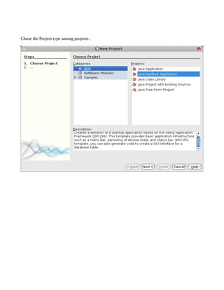 Chose the Project type among projects :
 