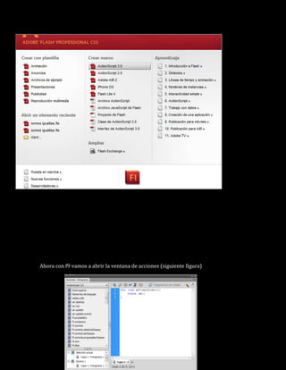 Ahora con f9 vamos a abrir la ventana de acciones (siguiente figura)
 