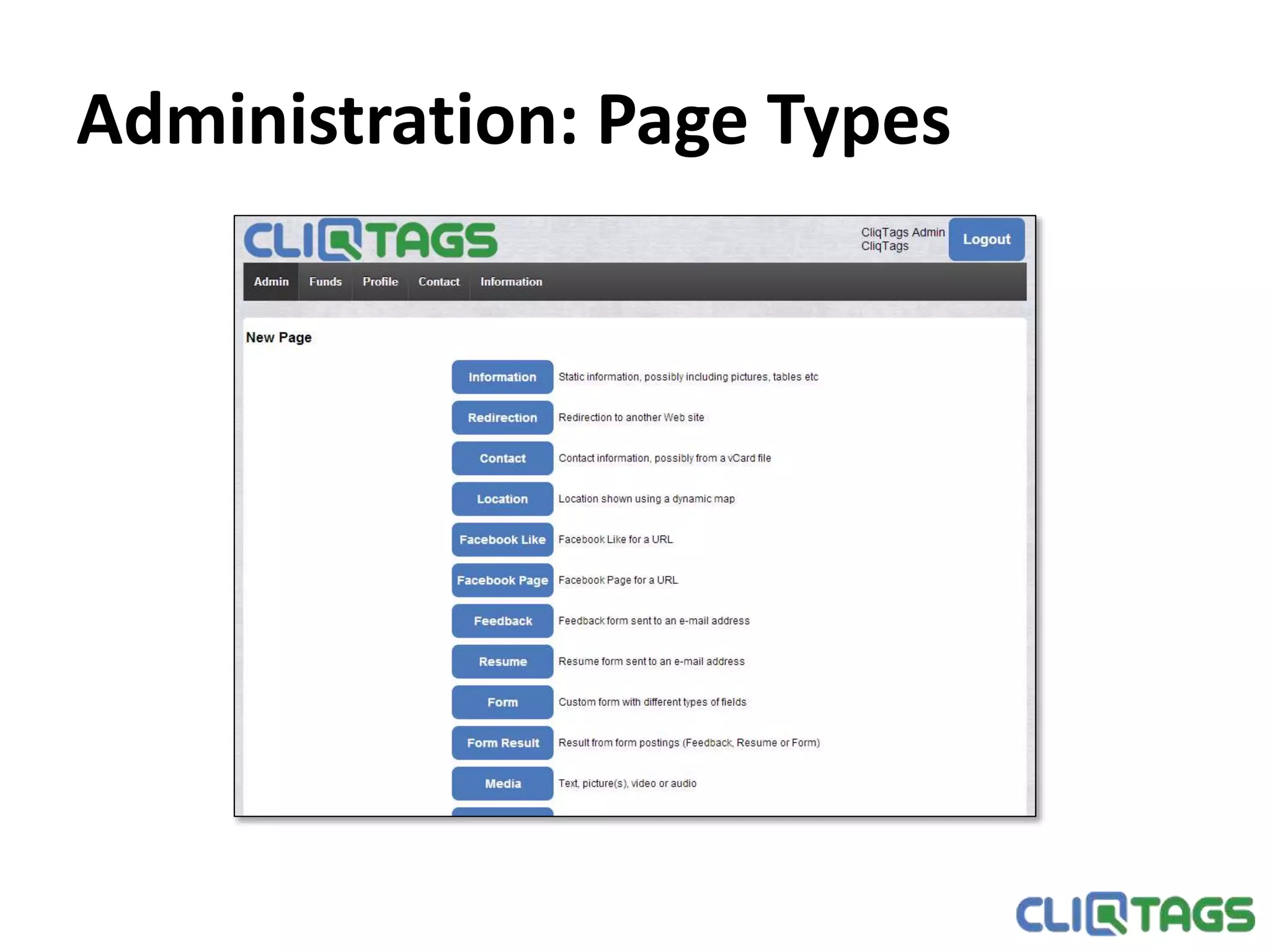 Administration: Page Types
 