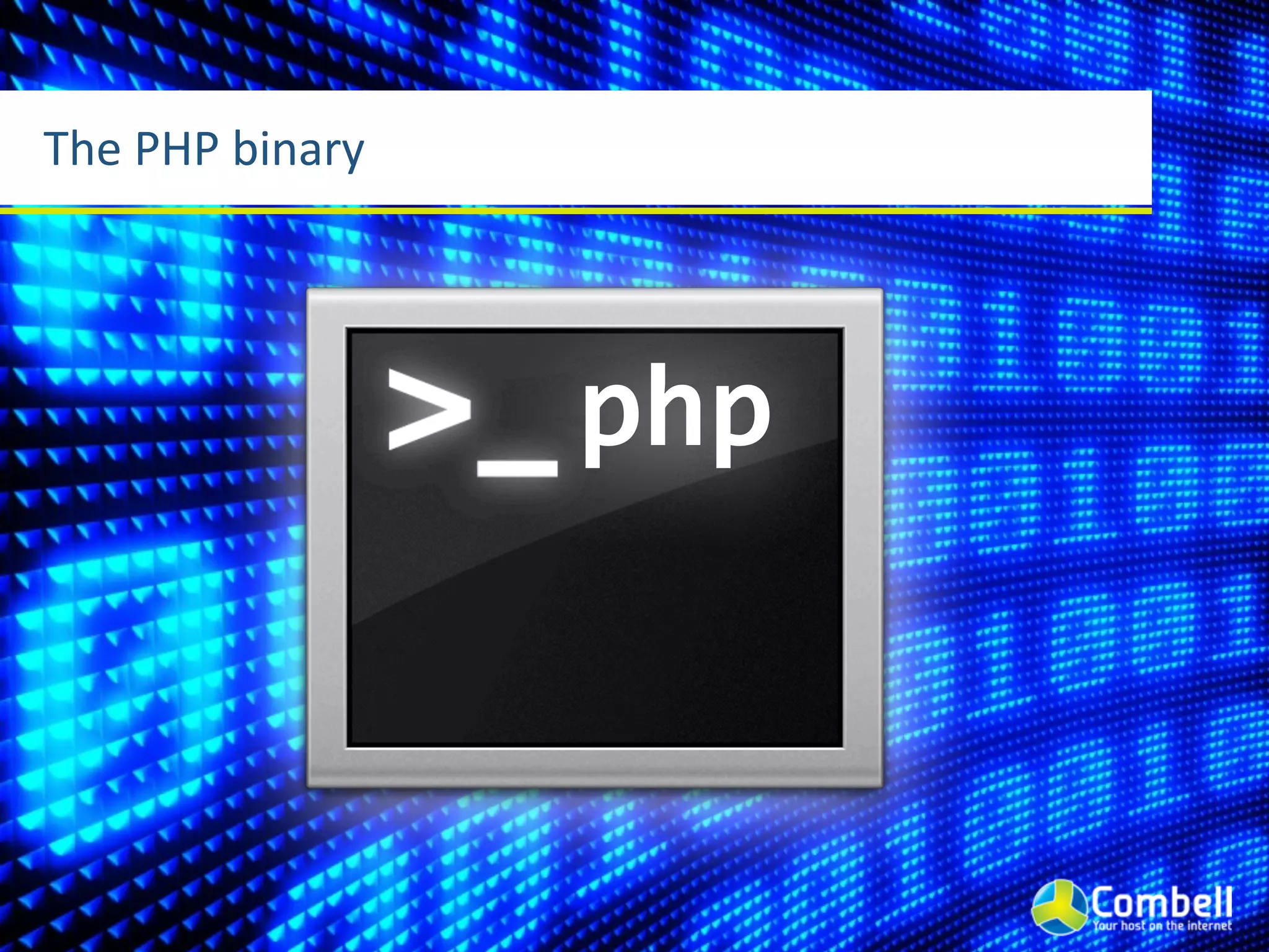 The	
  PHP	
  binary




                       php
 