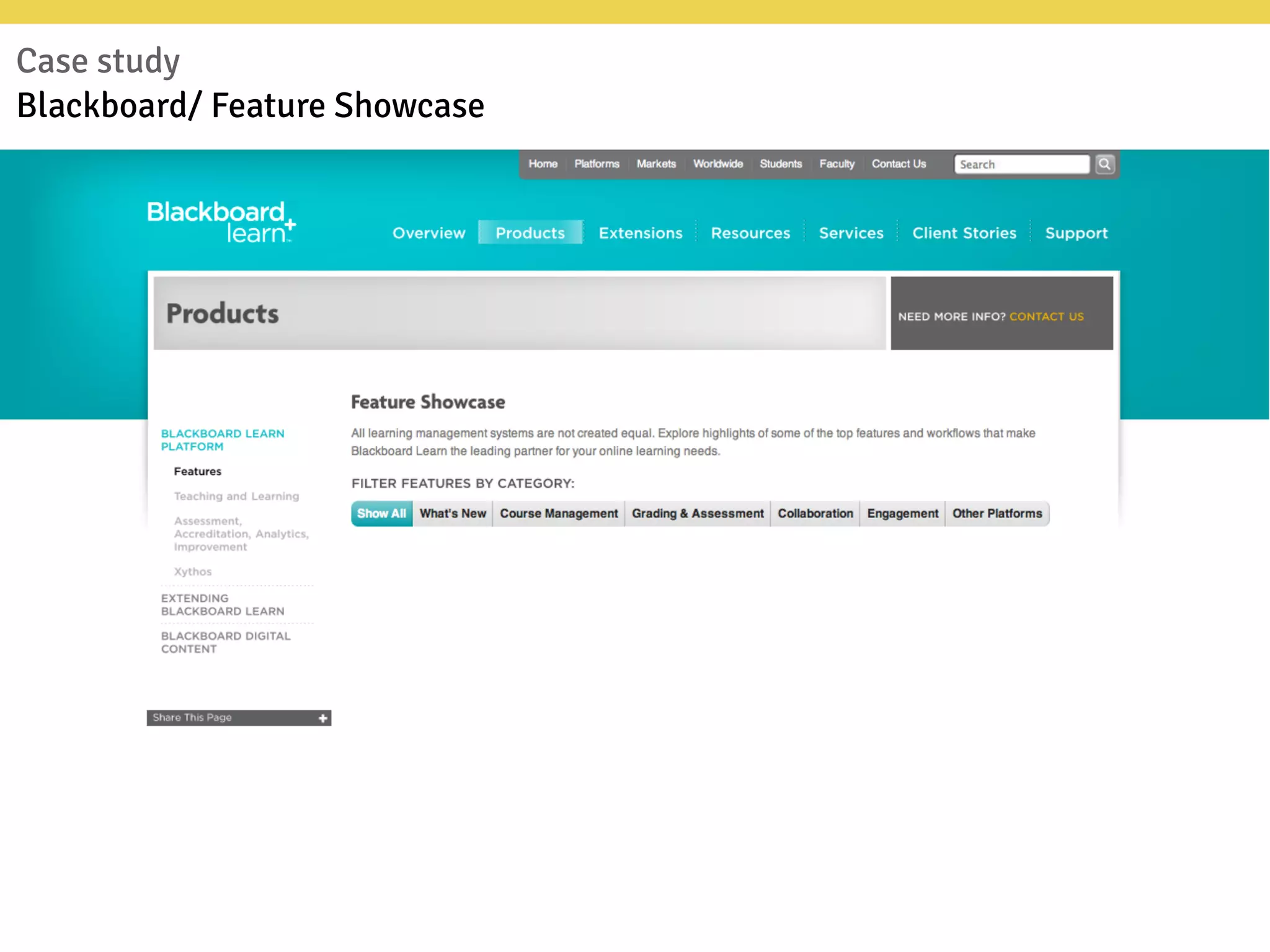 Case study
Blackboard/ Feature Showcase
 