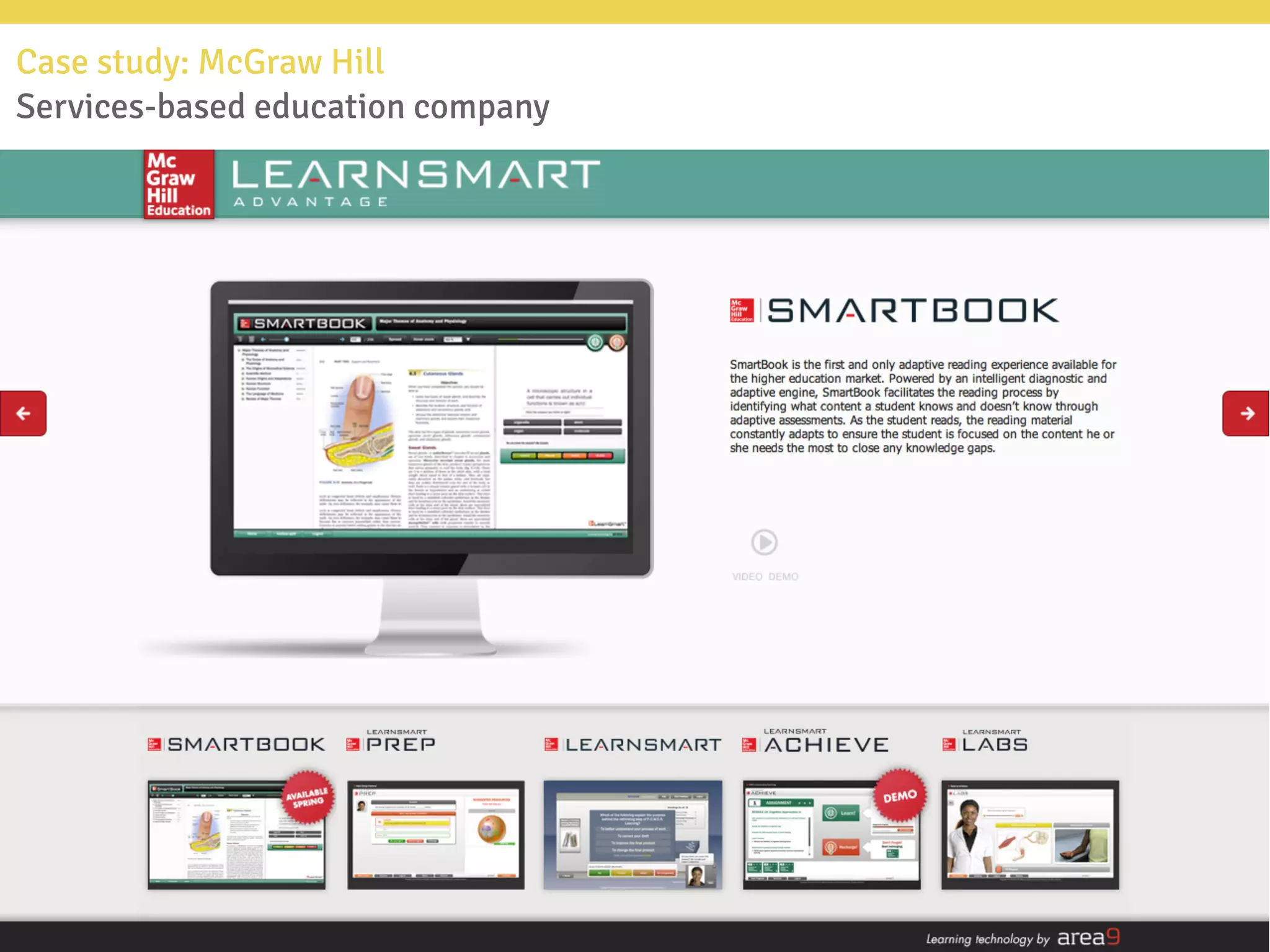Case study: McGraw Hill
Services-based education company
 
