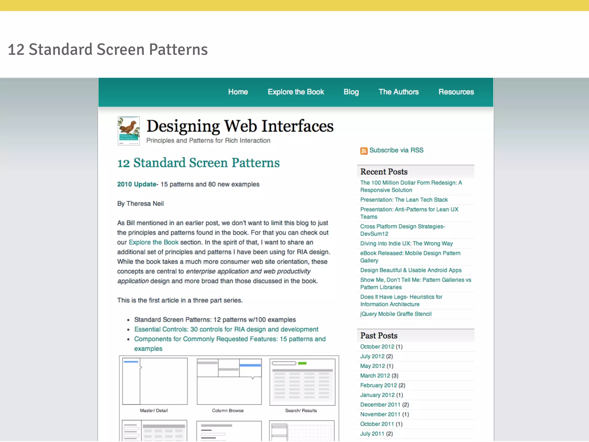 12 Standard Screen Patterns
 