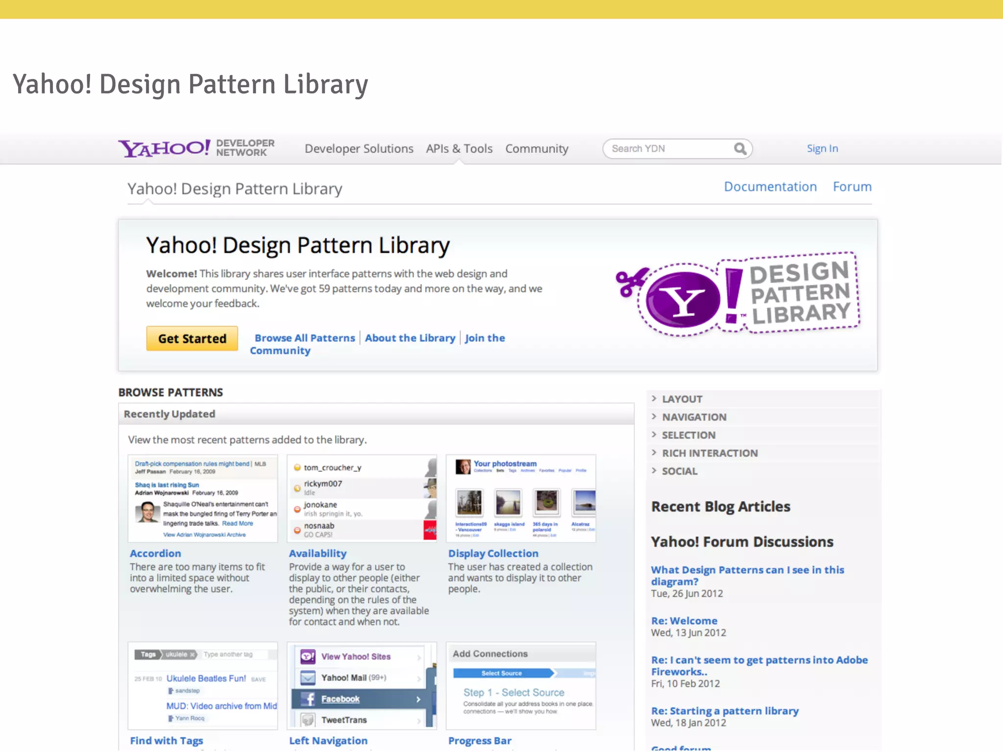 Yahoo! Design Pattern Library
 