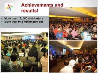 Achievements and    results! More than 15, 000 distributors
