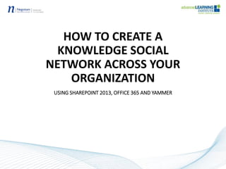 HOW TO CREATE A
KNOWLEDGE SOCIAL
NETWORK ACROSS YOUR
ORGANIZATION
USING SHAREPOINT 2013, OFFICE 365 AND YAMMER
 