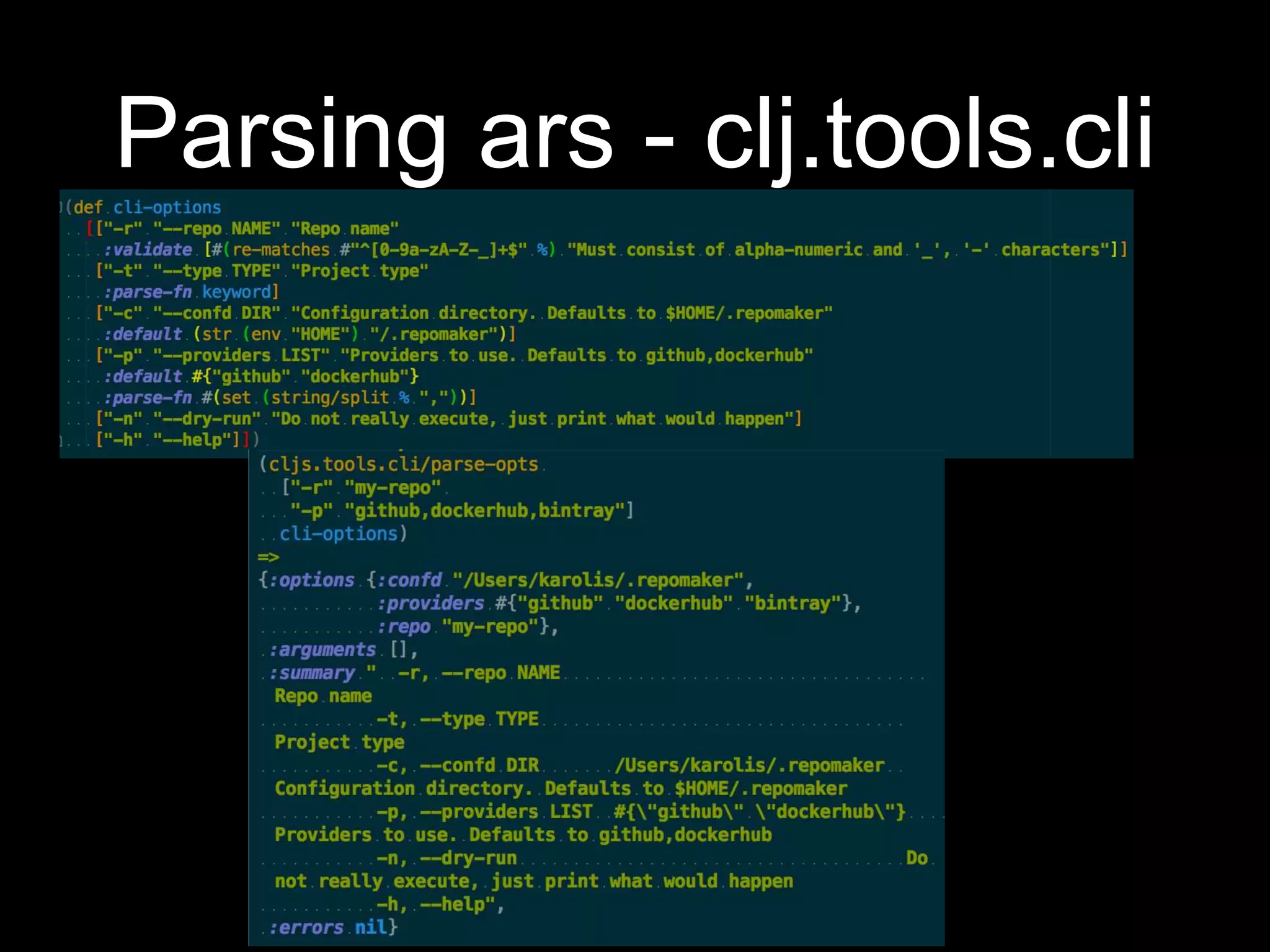 Parsing ars - clj.tools.cli