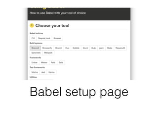 Babel setup page
 