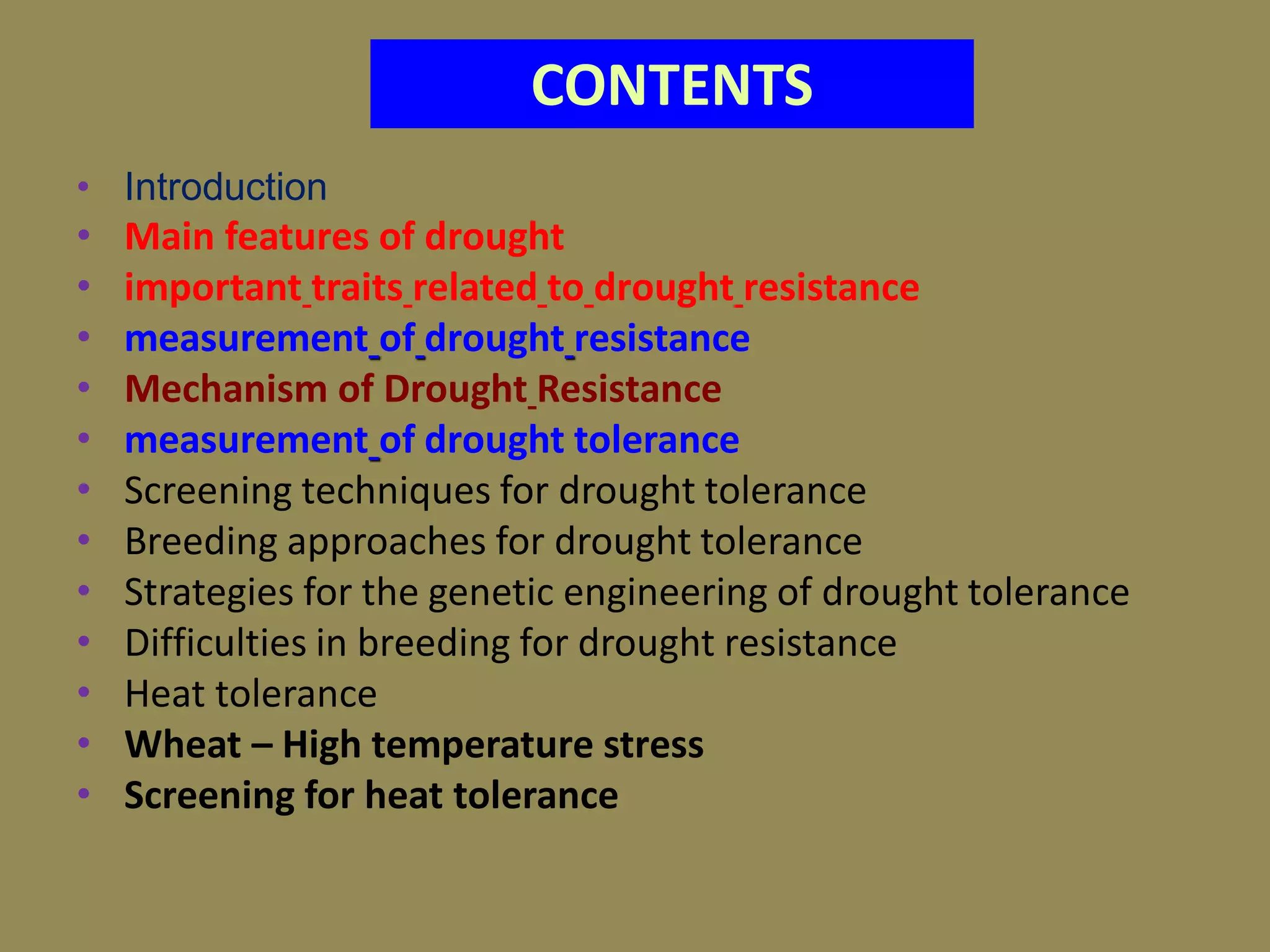 drought and heat stress | PDF