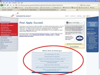  Can search for grants
