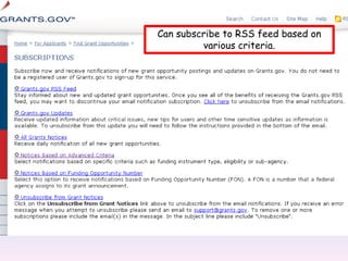  It is not necessary to register with Grants.gov – contact the Office of Research Programs for further information