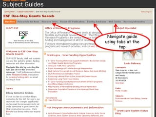 Navigate guide using tabs at the top