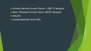  Stromal-Derived Growth Factor-1 (SDF-1) Receptor
 Basic Fibroblast Growth-Factor (bFGF) Receptor
 Albumin
 Lysophosphatidic Acid (LPA)
 
