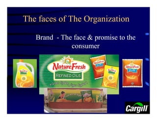 The faces of The Organization

   Brand - The face & promise to the
              consumer
 