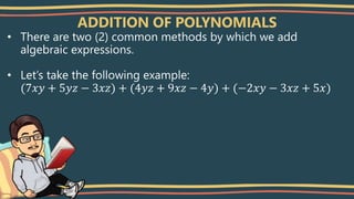 Samples Adding X Y Math Adding and Subtracting Polynomials - Math 7 Q2W4 LC1 | PPSX