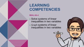 Math 8 - Systems of Linear Inequalities in Two Variables | PPTX