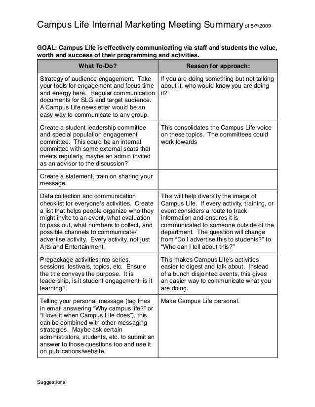 meeting summaries