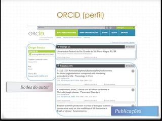 ORCID (perfil)
Publicações
Dados do autor
 