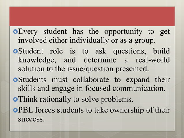 Project based learning | PPTX