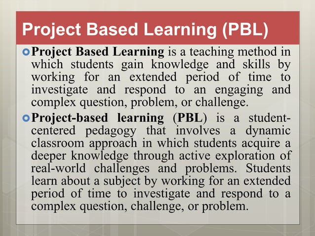 Project based learning | PPTX
