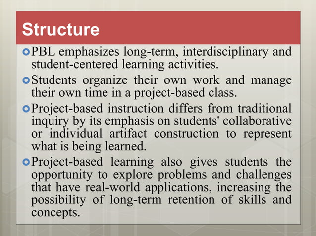 Project based learning | PPTX