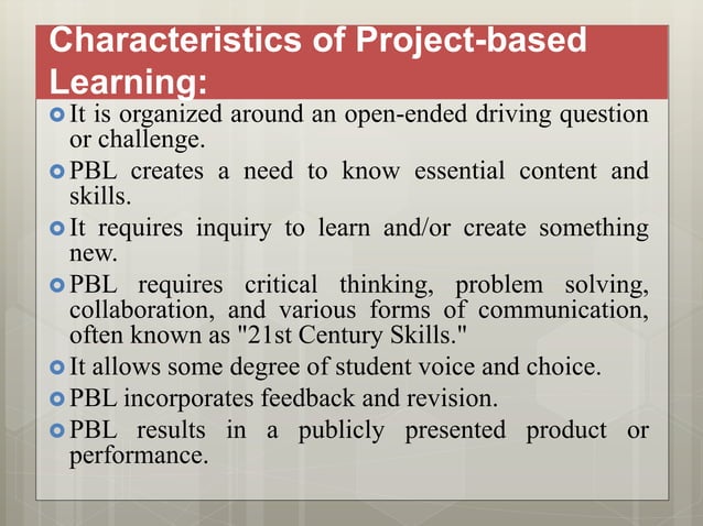 Project based learning | PPTX
