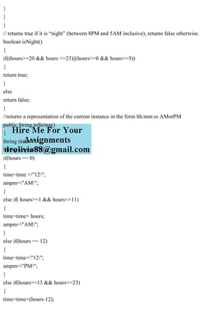 Clock.java public class Clock { 3 private ints to represent .pdf