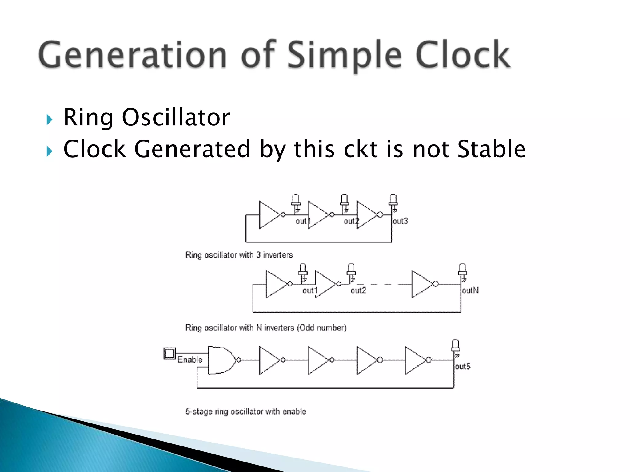 Ring OscillatorClock Generated by this ckt is not StableGeneration of Simple Clock
