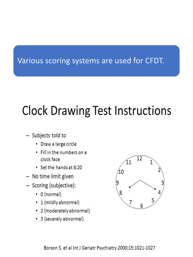 Clock face drawing test PDF