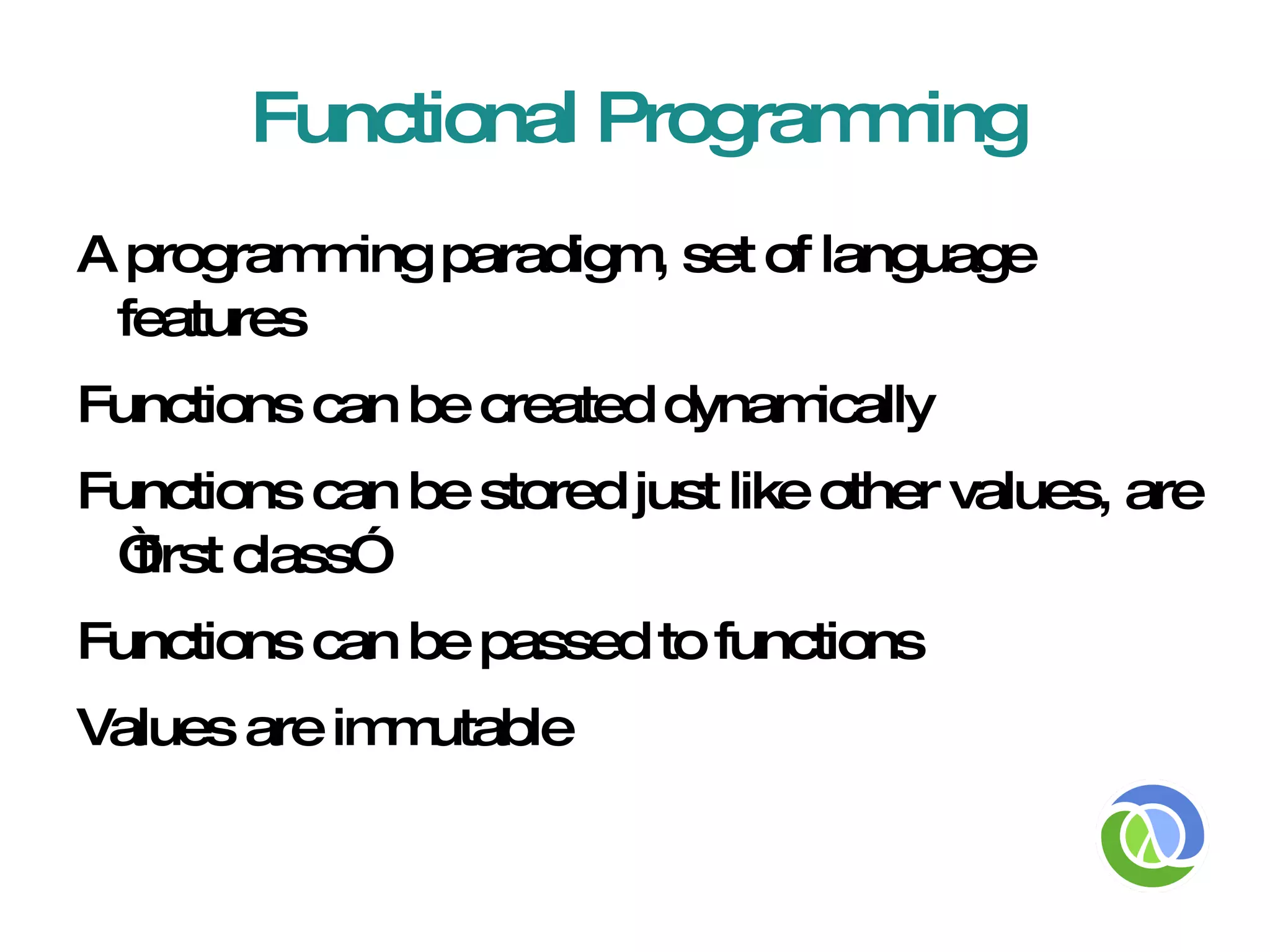 Functional programming 