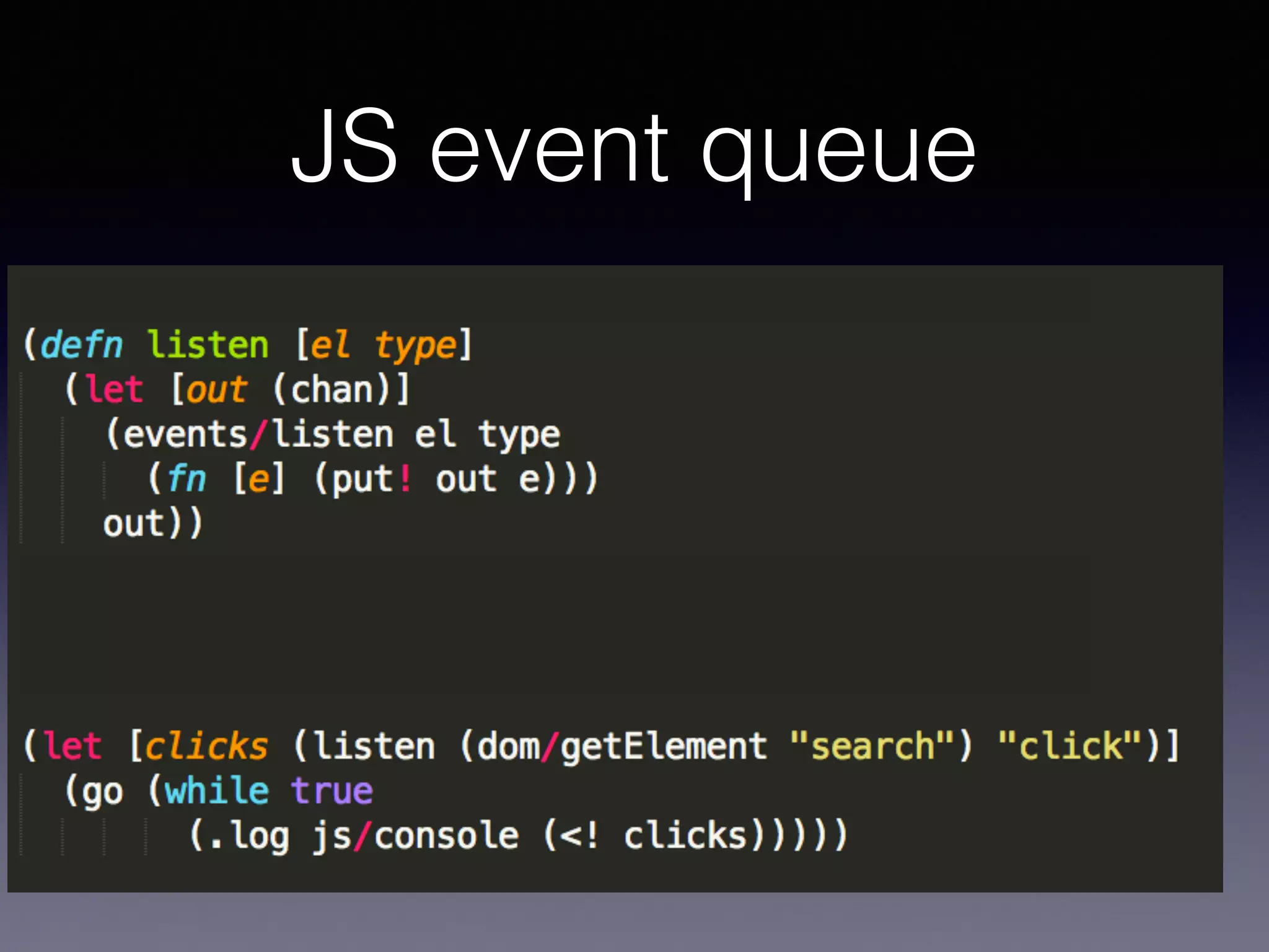 JS event queue 
 