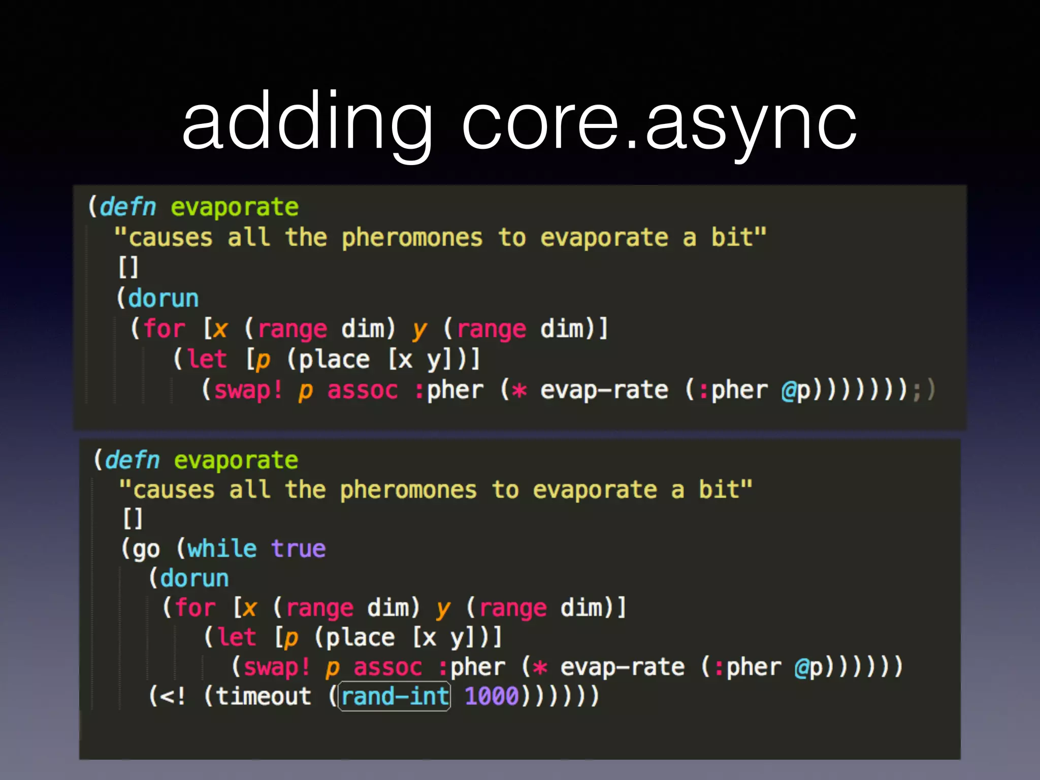 adding core.async 
 
