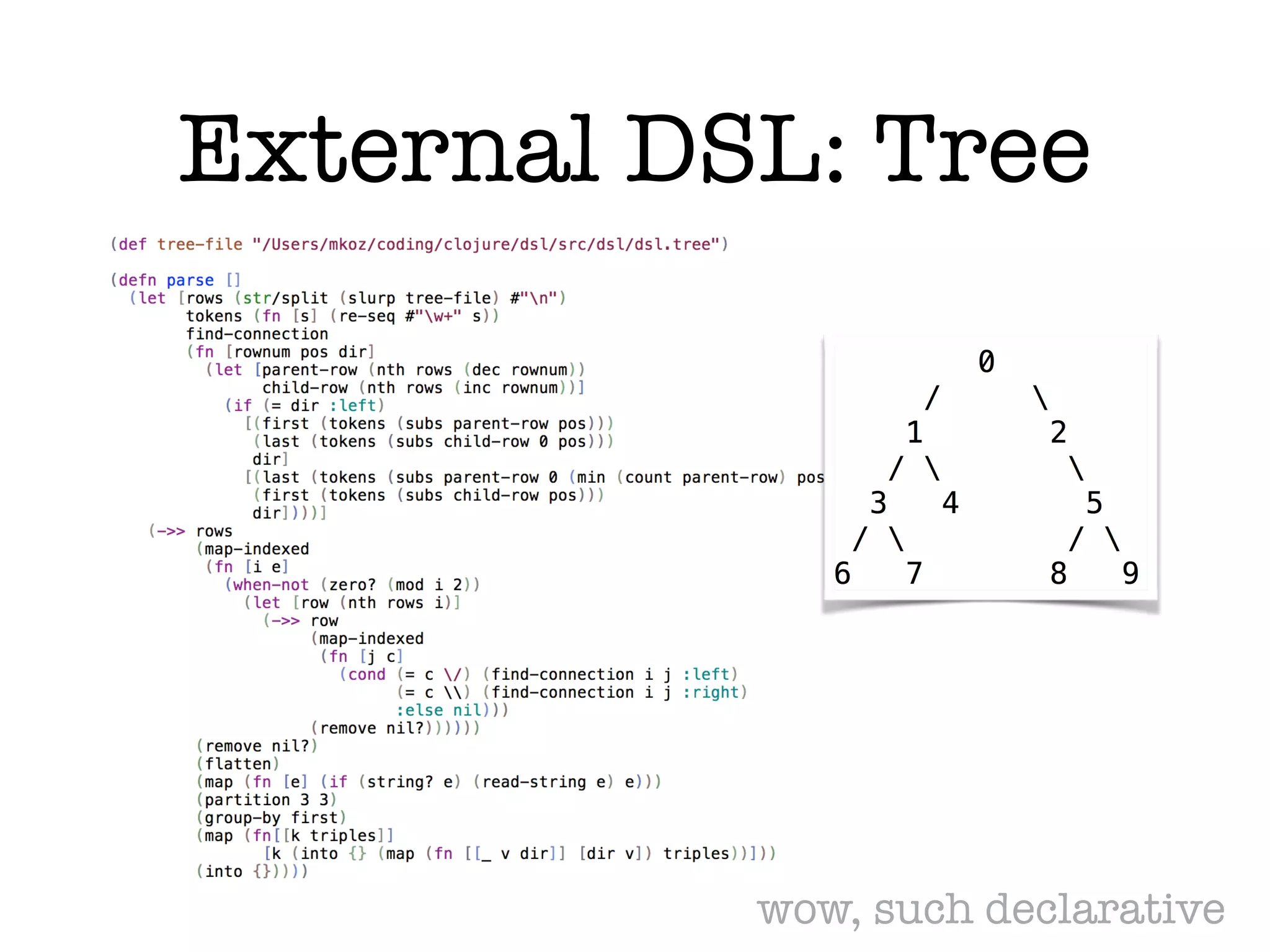 External DSL: Tree wow, such declarative