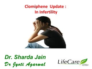 Clomiphene Update :
In Infertility

Dr. Sharda Jain
Dr Jyoti Agarwal

 