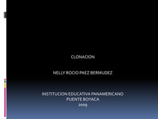 CLONACION NELLY ROCIO PAEZ BERMUDEZ INSTITUCION EDUCATIVA PANAMERICANO PUENTE BOYACA 2009 